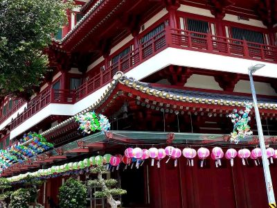 Singapore Chinatown Street with Traditional Shops